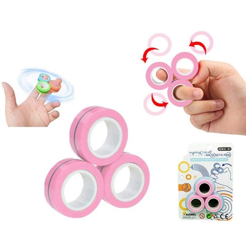 Anti-Stress Magnetische Ringen Fidget Unzip Speelgoed Magic Ring Props Gereedschap Kinderen Magnetische Ring Vinger Spinner Ring Volwassen Speelgoed