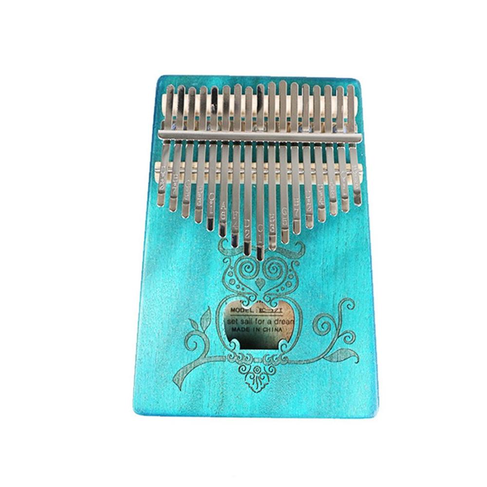 kalimba 17 key Thumb Piano Mahogany Wooden mbira musical instrumentos musicales 30 key instruments calimba machine teclado: Blue