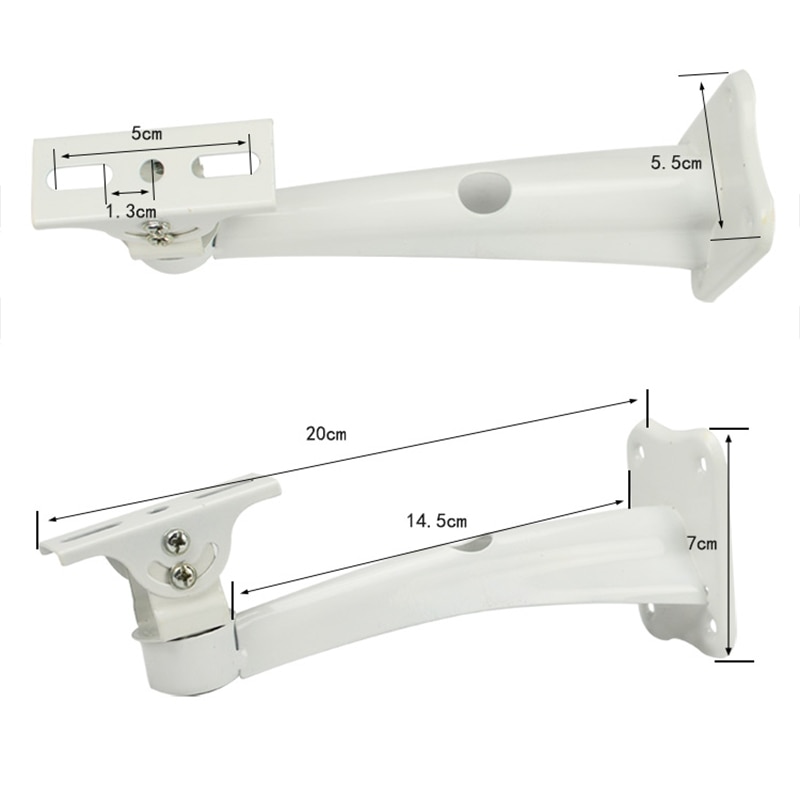 20cm Metal Wall Mount Bracket Arm For Housing CCTV Security Camera Outdoor White