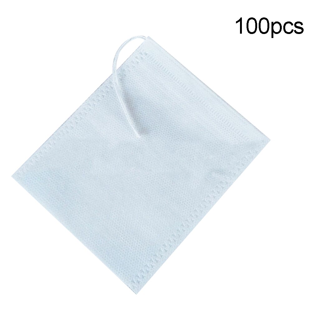 100 st tomma tepåsar engångsdragsko non-woven tyg te ört filterpåse påse tepaket påsar örtinfusers filter: 9cm