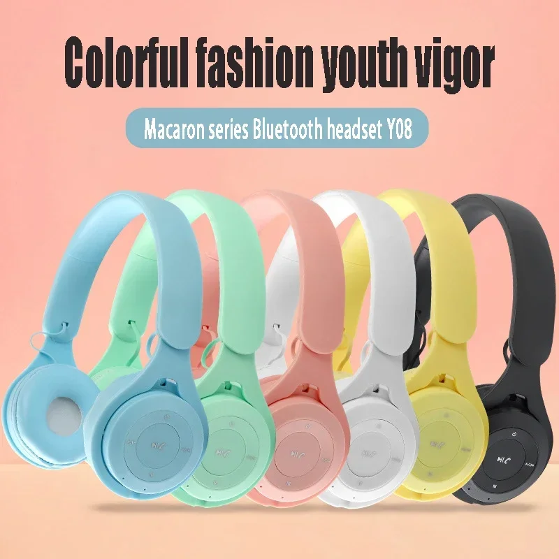 Stereo  y08 headset 5.0 bluetooth headset foldbare trådløse sportsøretelefoner gaming headsets over-ear hovedtelefoner til android ios