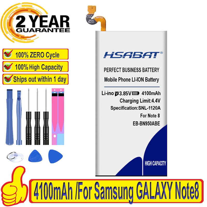 Originele Hsabat 4100Mah EB-BN950ABE Nul Cycle Accu Voor Samsung Galaxy Note8 Note 8 N9500 N9508 N950D N950F N950FD N950J