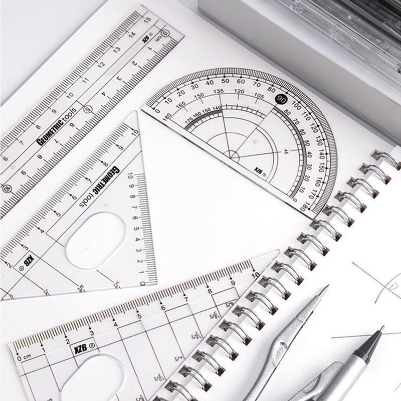 Geometry Kit 10X Geometry Compasses Set Protractor Kit With Storage Box Student Supplies Math Tool Kit For School