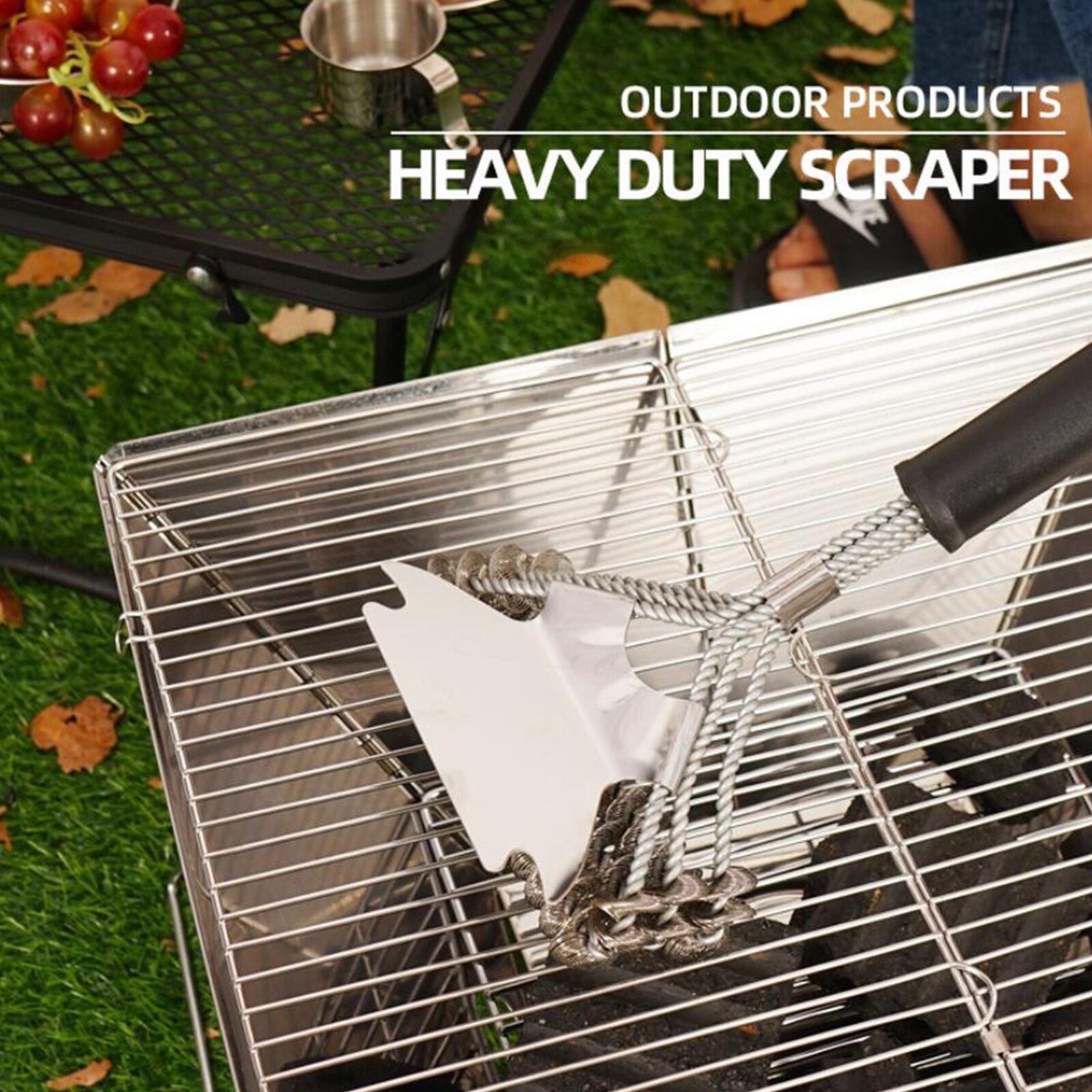 Metal Grill Brush Bristle for Barbecue BBQ Cleaning Brushes Cleaner Scraper with Easily Cleans Metal Grills Porcelain Grates