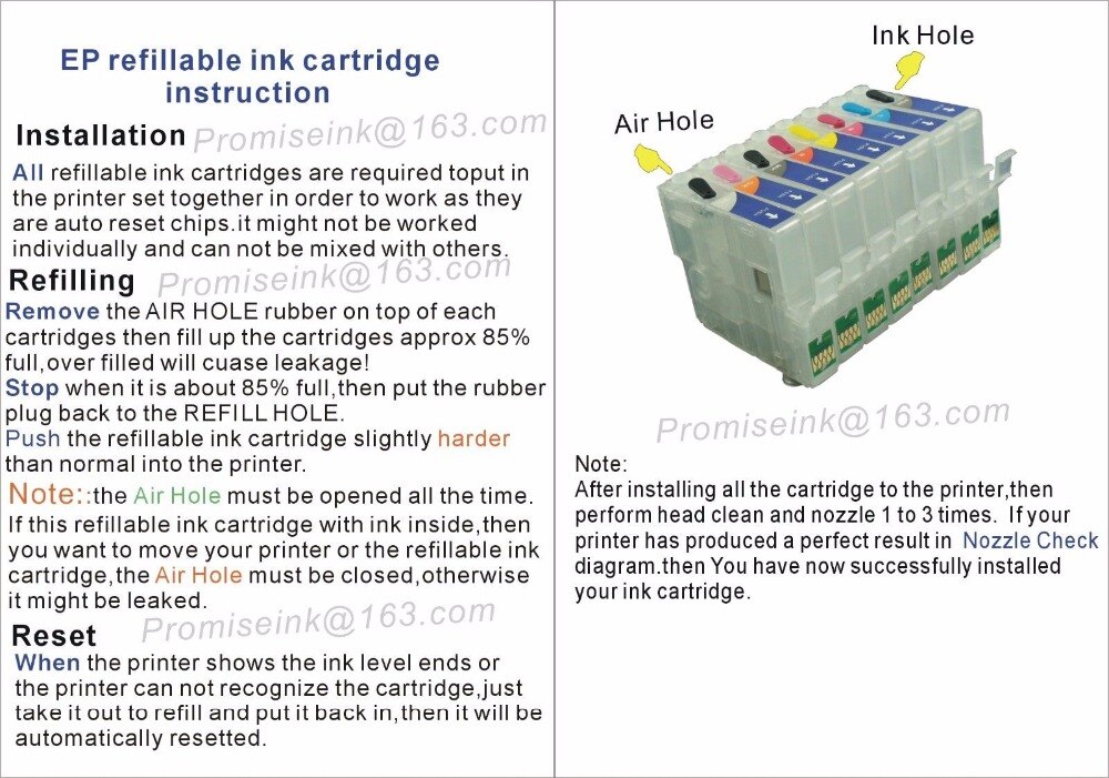 CEYE para EPSON P400 SureColor de P400 324 NON-OEM CISS cartucho de tinta rellenable vacía