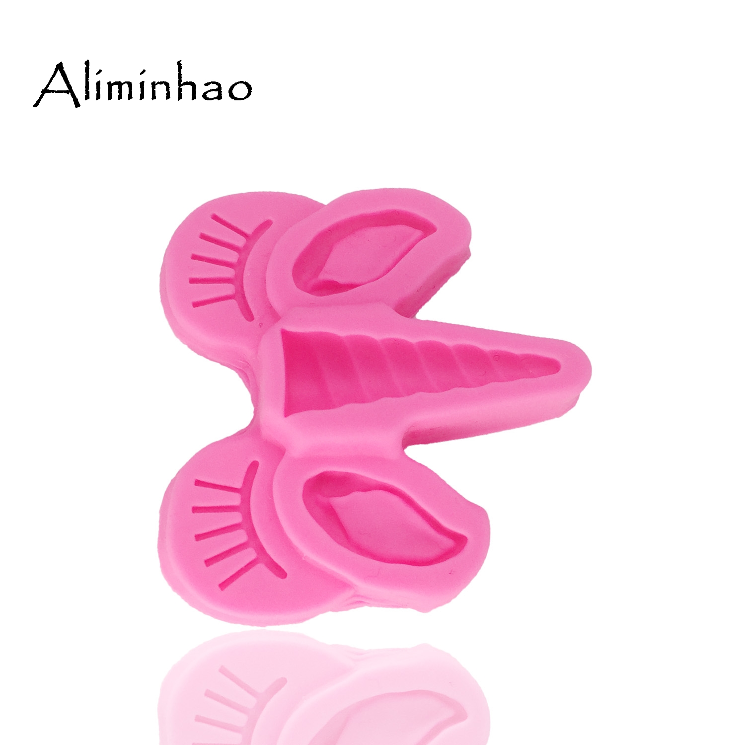 B1309 Cartoon unicorn ear eyes DIY fondant silicone mold for cake decorating tools chocolate gumpaste baking bakeware