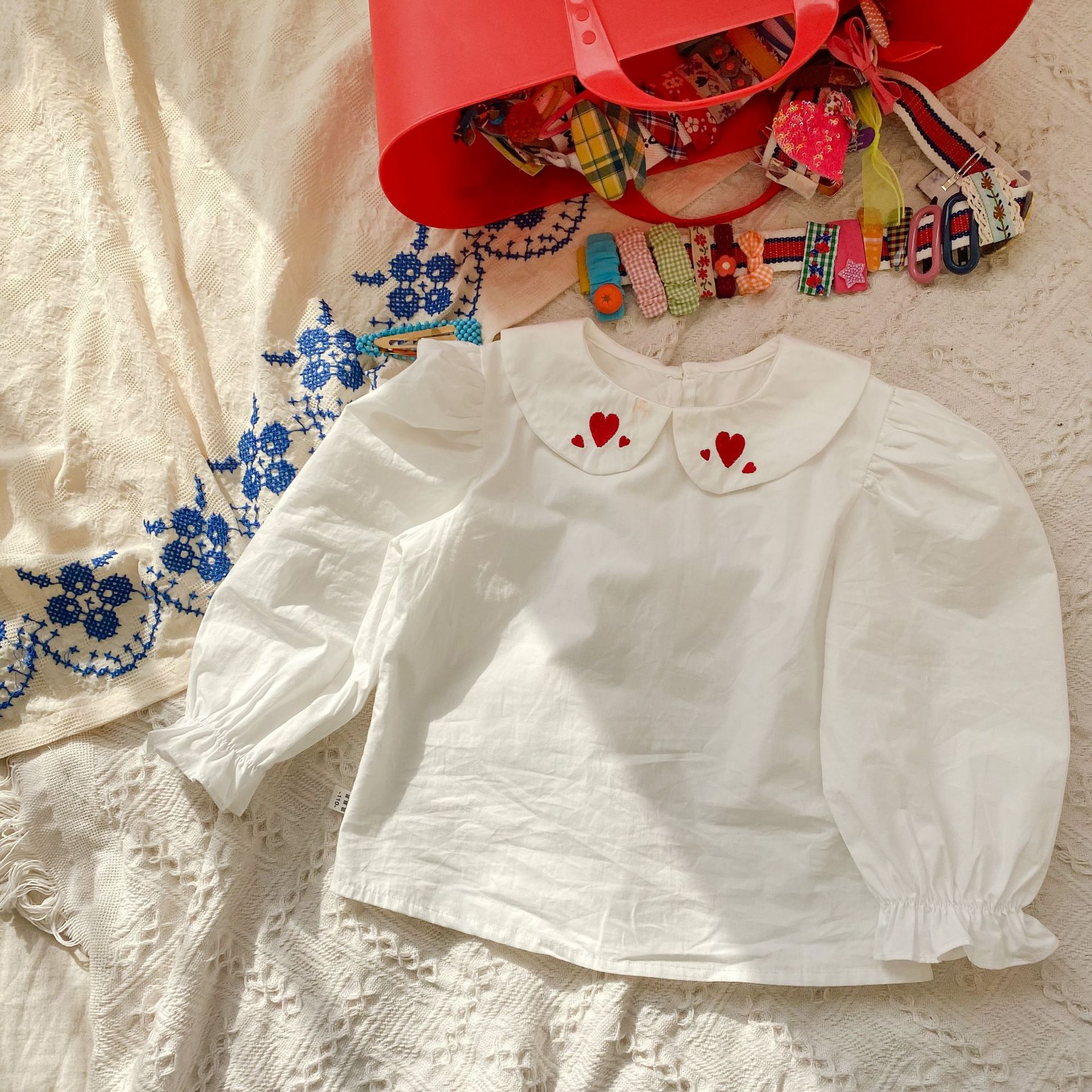 Girls Blouse Spring Children Clothing Heart Print ...  Vicedeal
