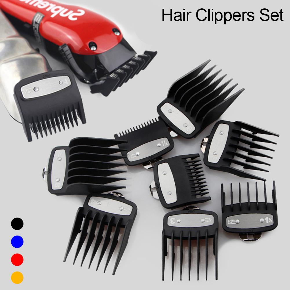 8Pcs Professionele Limiet Kam Snijden Gids Kammen 1.5/3/4.5/6/10/13/15/19Mm Set Fits All Full Size Clippers Kapper Vervanging