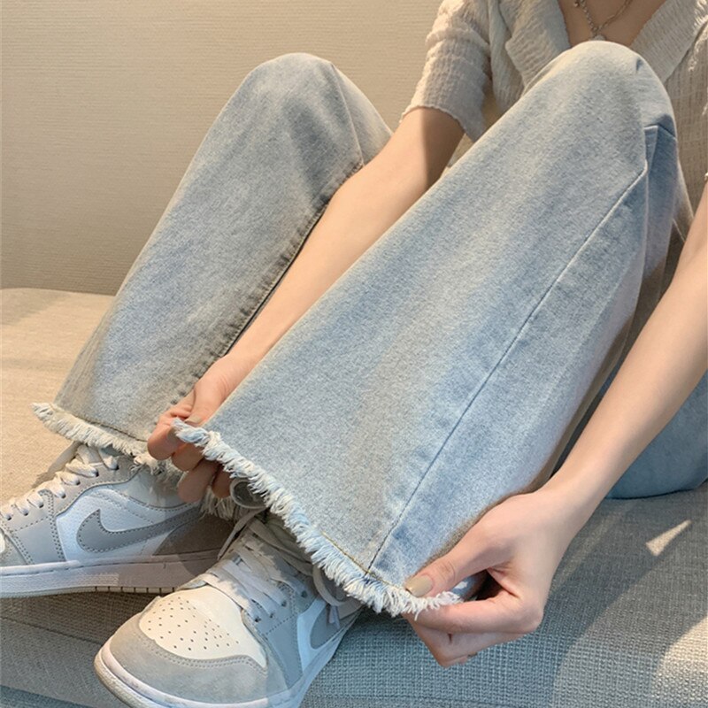 Tavimart Purple Summer Woman's Jeans High Waist Denim Trouser Baggy Design Ladies Streetwear Vintage Wide Leg Straight Loose Jean Pants