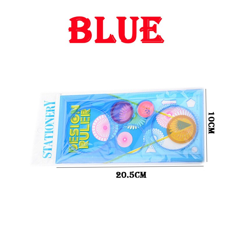 Stationery Ruler Color Painting Supplies Drafting Tool Art Drawing Template for Child Ten Thousand Flower Magic Ruler: Blue