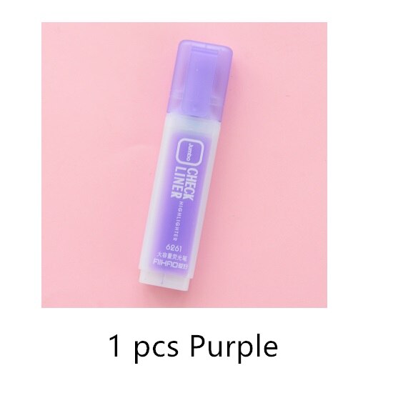 Jumbo Check Liner Highlighter Pen Fluorescent Colors Marker Drawing Pens Stationery Office Paper Fax School Paint Supplies A6646: Purple