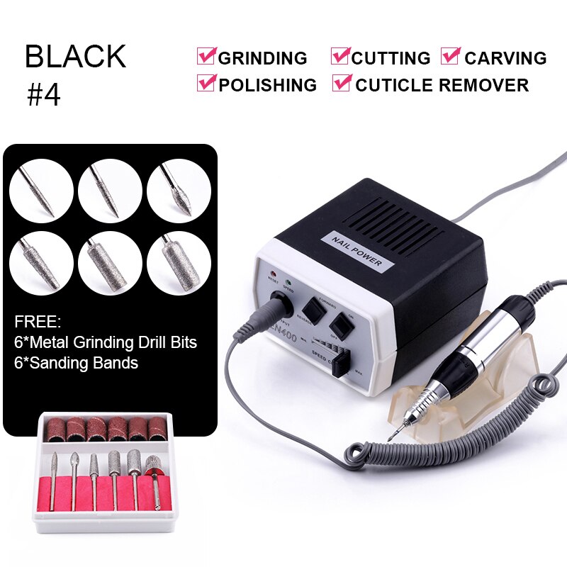 Koskoe Salon Elektrische Nail Boor Machine Apparatuur Set 30000Rpm Nagels Bestand Slijpen Pedicure Nail Art Gereedschap Acryl Gel