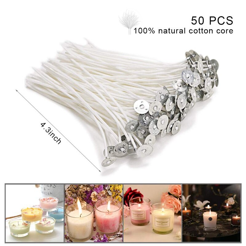 Candle Making Kit, DIY Candle Crafting Tool, 1 Candle Making Pouring Pot, 50 Candle Wicks, 50 Candle Wick Stickers and 2 3-Hole