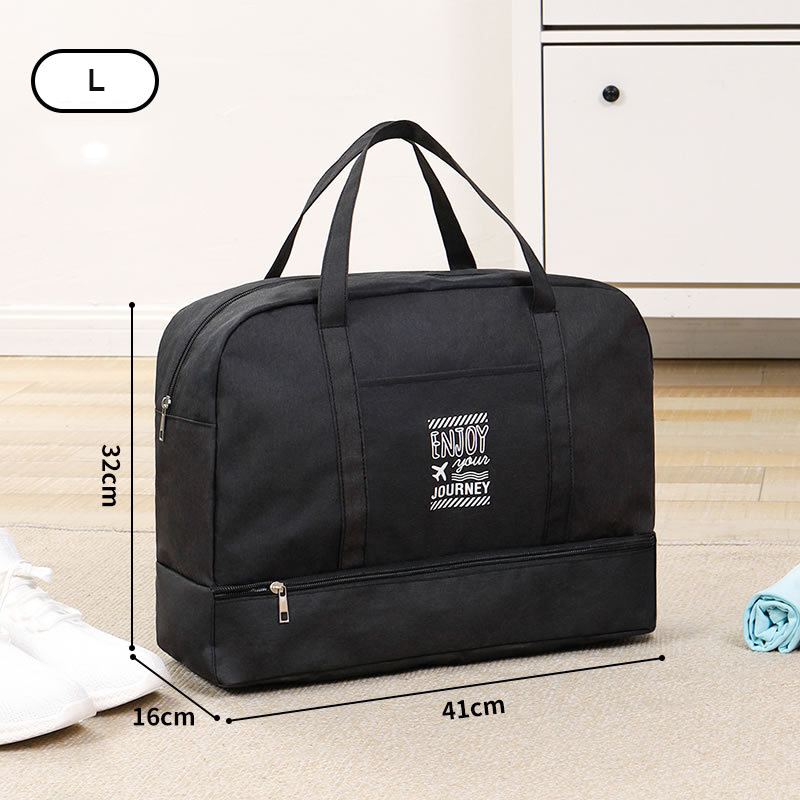 Waterproof Travel Duffle Bags Men Weekend Handbag Large Capacity Clothes Socks Shorts Tote Organizer Suitcase Luggage Accessorie: A Black L