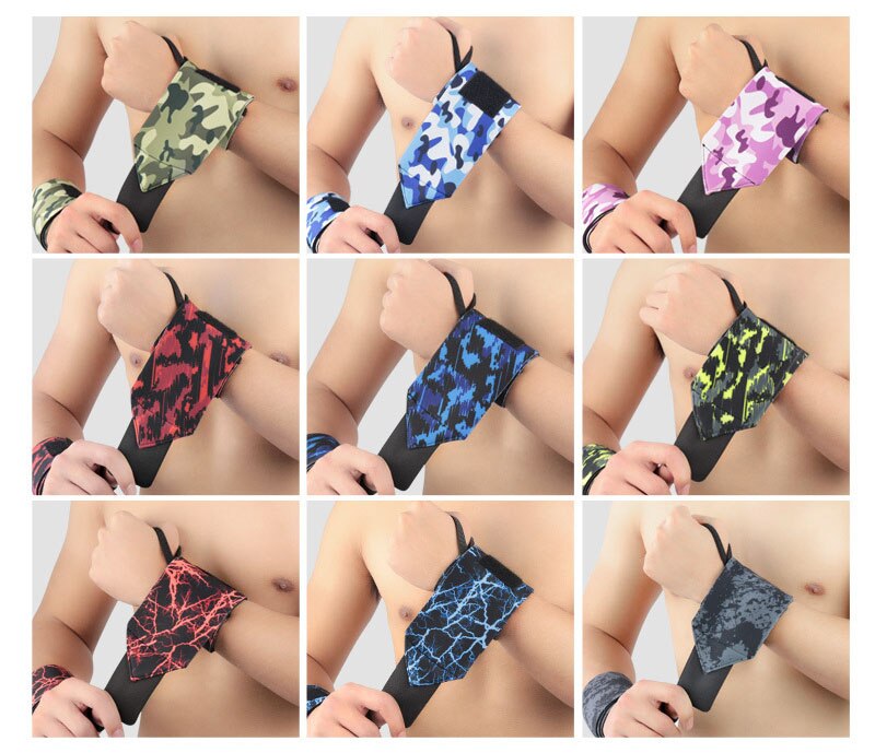 2Pcs Camouflage Neoprene di Sollevamento Pesi Da Polso Avvolgimento Braccialetti di Sport Della Cinghia di Supporto Per Il Fitness Crossfit Avvolge Polso della Mano Protector