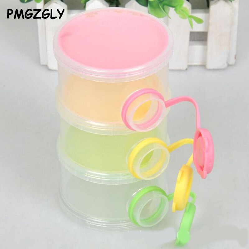 3 layers Bear Style Portable Baby Food Storage Box Essential Cereal Cartoon Infant Milk Powder Box Toddle Snacks Container: 3 Paly