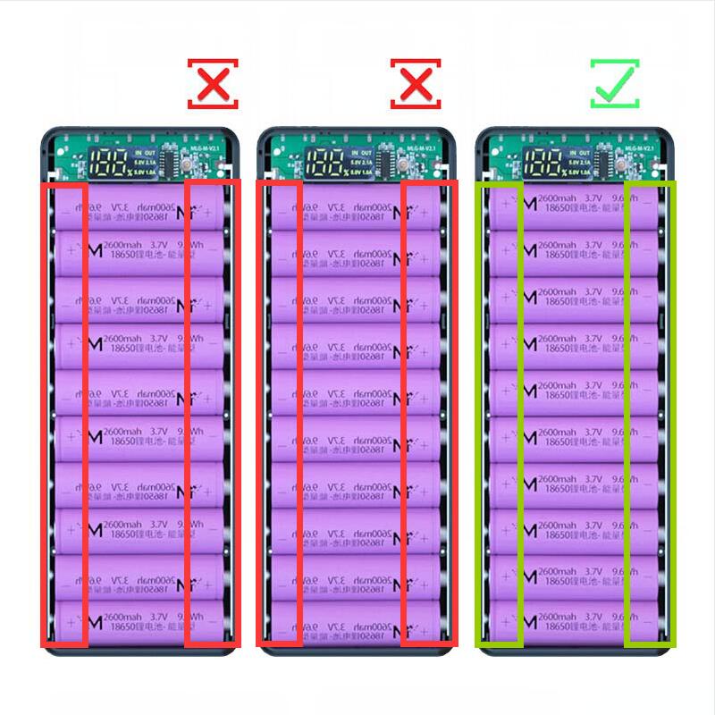 Pd Diy Power Bank Case 10*18650 Battery Charger Box Qc Quick 18650 Batterij Houder Dual Usb Mobiele Telefoon lader Shell Geen Batterij