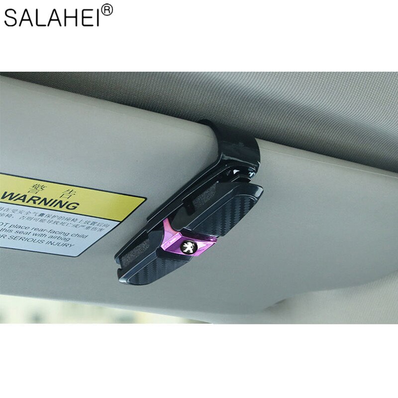 Automatique Lunettes de soleil Clip De Fixation Pour Peugeot 207 301 307 407 507 508 408 308 206 406 1008 5008 3008 Pare-Soleil de voiture Portable: pink purple