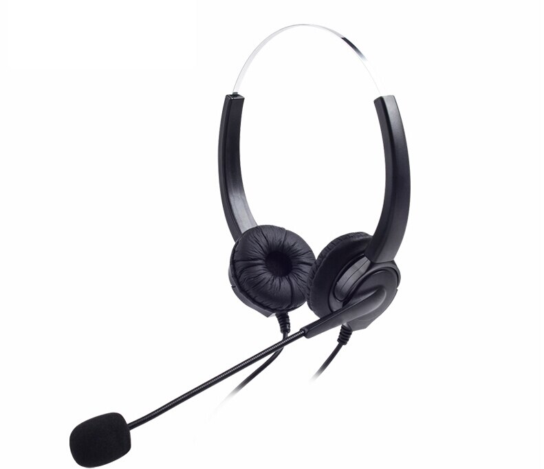 Snoer Binaural Telefoon Headset, handsfree Noise Cancelling 4-Pin RJ9 Telefoon Headset Voor Call Center En Telemarketing