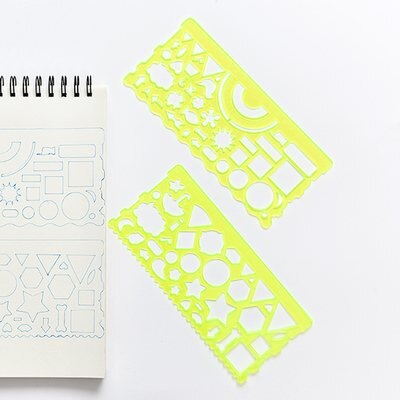 Tabla multiusos para niños con regla de flores, aprendizaje, papelería, suministros de pintura, dibujo, Unisex, Plástico: Verde
