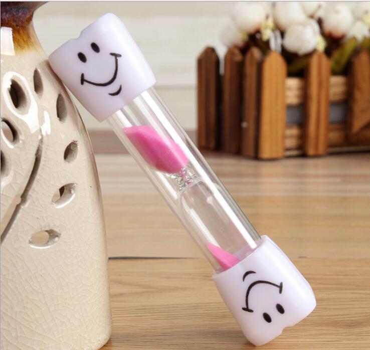 3 Minutes Smiling Face sand timer Decorative Household Items Kids Toothbrush Timer Sand Clock: pink
