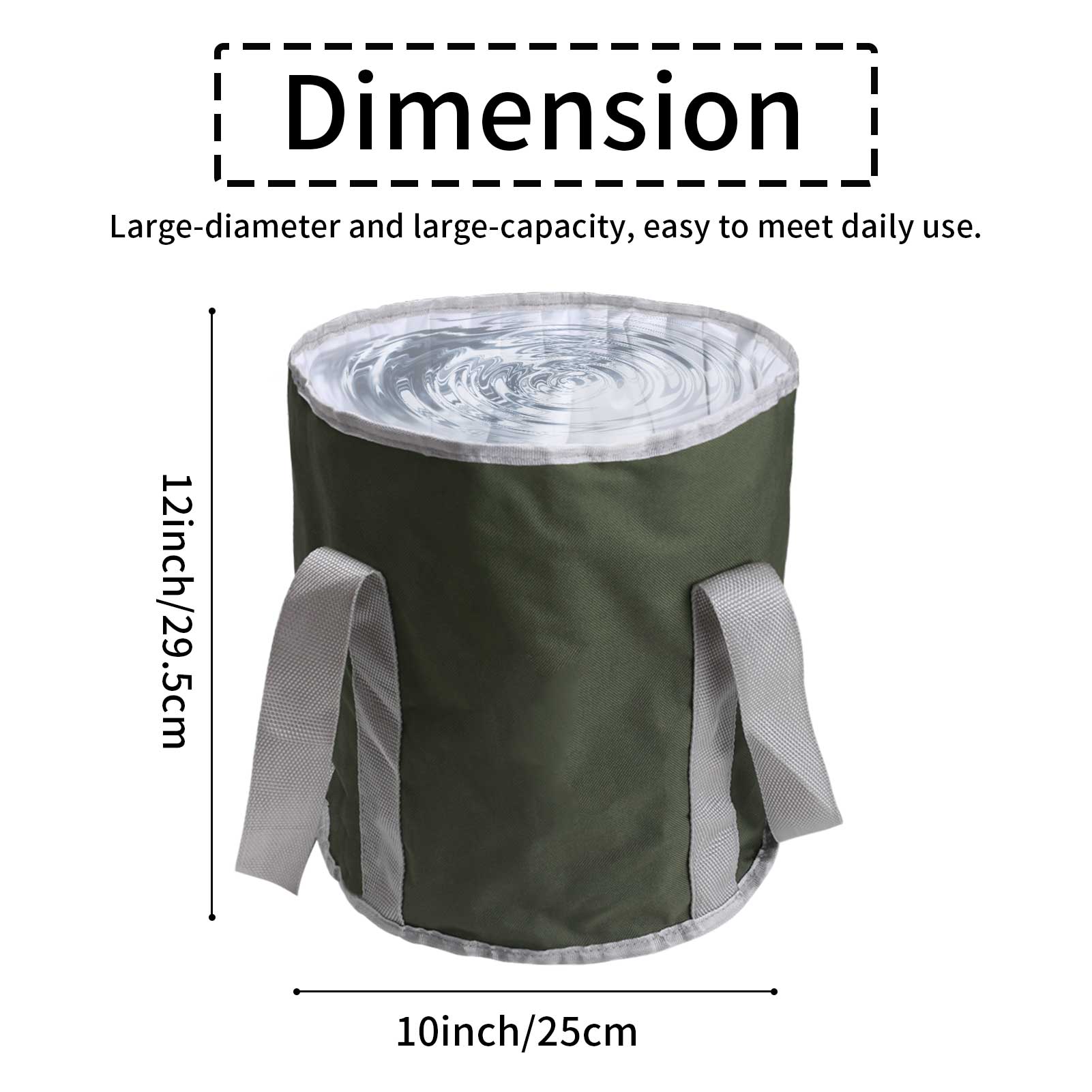 Cubo plegable portátil de 20L, contenedor de agua al aire libre para acampar, pesca, viaje, bolsas de agua impermeables, suministros de accesorios de pesca