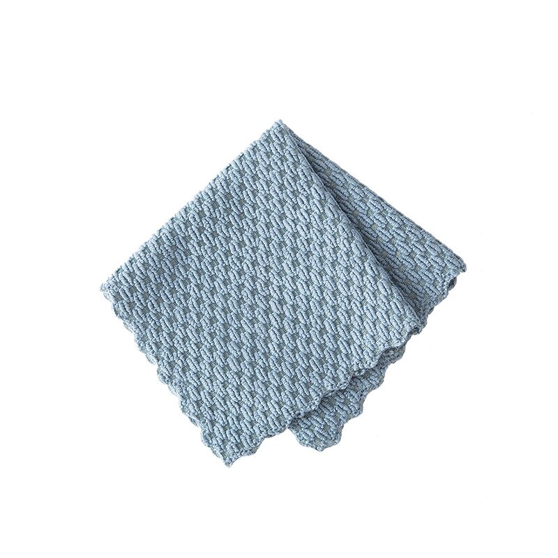 Køkkenudstyr polyester / nylon multifunktionel 4 farve 1pc vask til hjemmet opvaskemiddel rengøringshåndklæde superabsorberende anti-fedt klud: Blå
