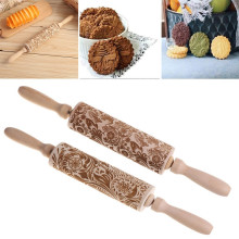 Mattarello goffratura 3D mattarello inciso in legno motivo floreale strumento di cottura biscotti pasta panetteria artigianato utensili da cucina