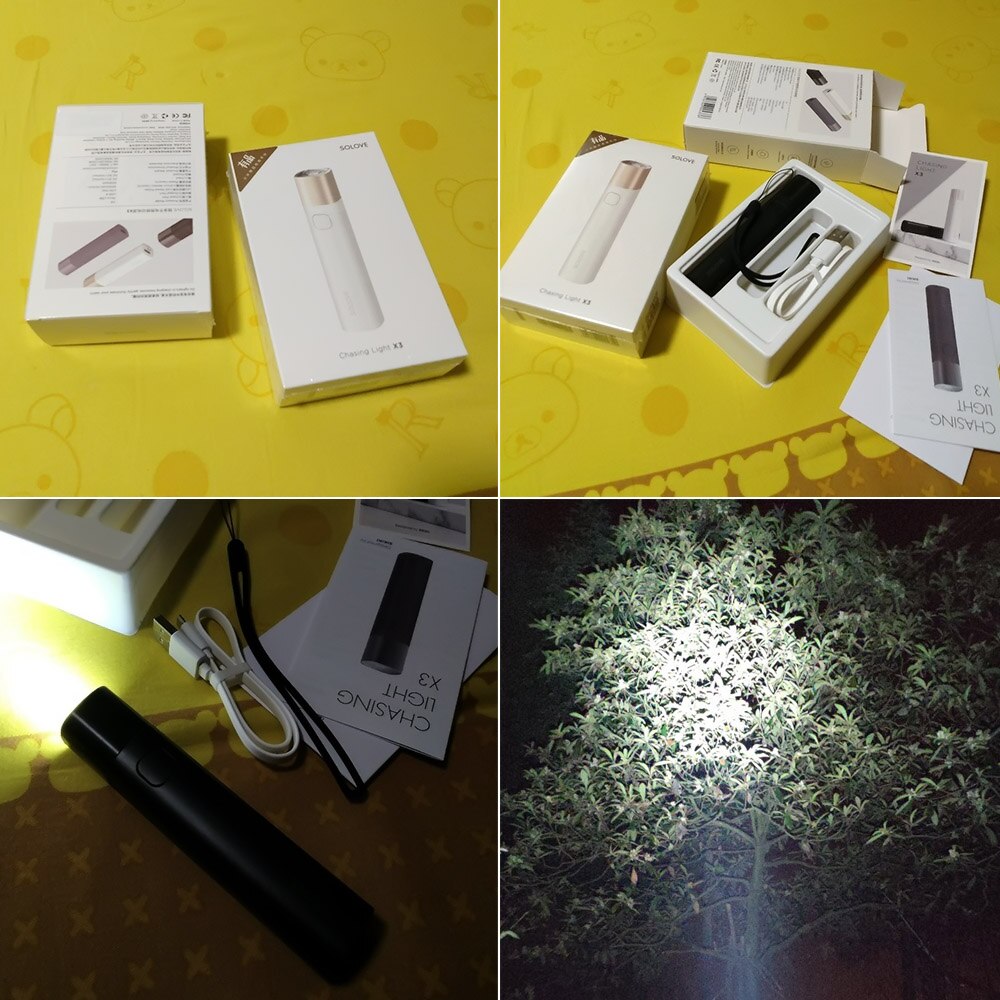 Solove Powerbank X3 USB ricaricabile luminosità EDC torcia 3000mAh Power Bank Mini torcia portatile a LED per bici