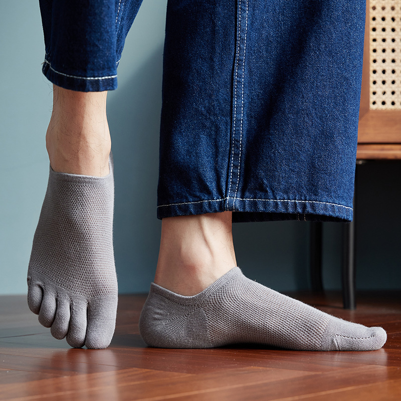 ¡Ventas calientes! Calcetines de cinco dedos para hombre y mujer, medias con punta tipo zapatilla, calcetines invisibles huecos de malla, calcetines cortos hasta el tobillo que absorben el sudor