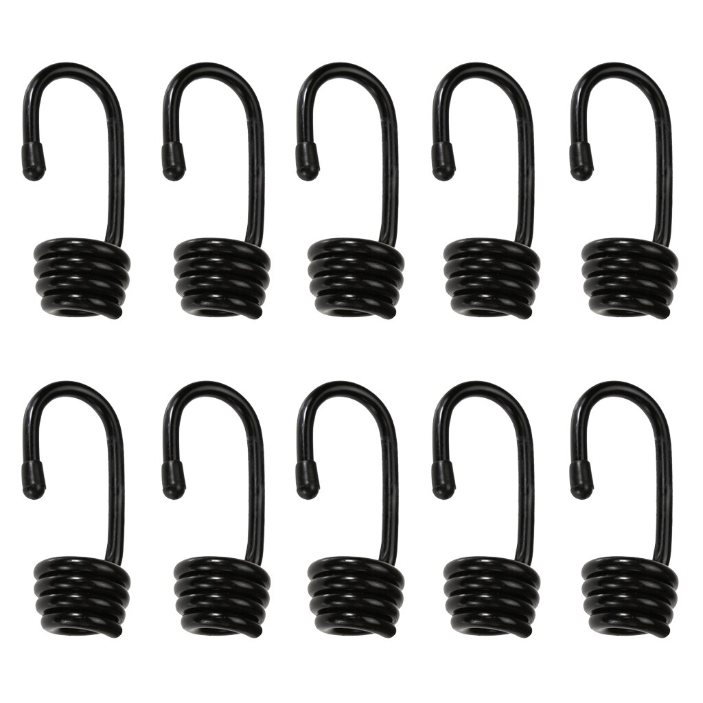 10 Stuks Plastic-Coated Bungee Shock Cord Haak Spiraal Draad Haken Voor 6Mm Elastisch Touw