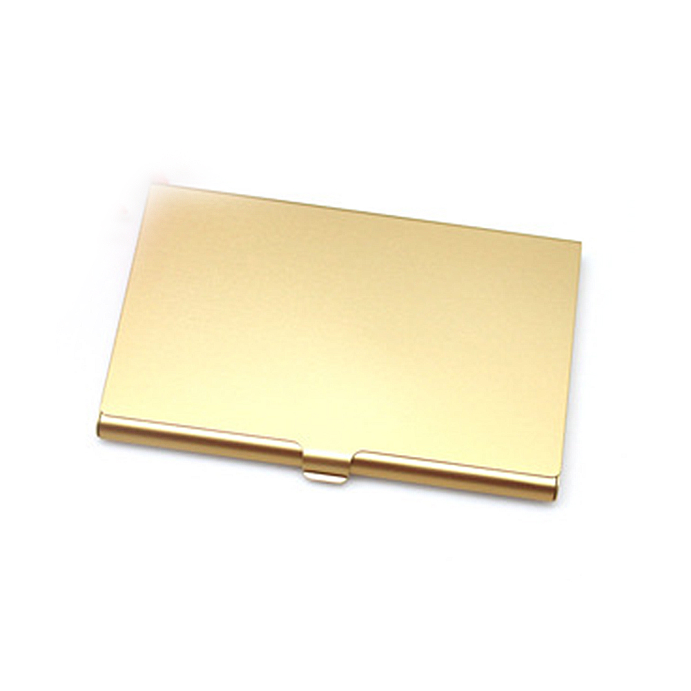 Visitenkarten-Aufbewahrungsbox, Visitenkarten-Box, tragbare Kreditkarten-Box, farbiges Metall, kleine Visitenkartenhalter, Box aus Aluminiumlegierung: YELLOW