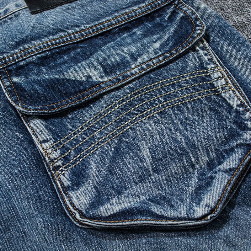 Pantalones vaqueros holgados de pierna ancha de invierno para hombre, pantalones vaqueros holgados de Hip Hop para hombre, pantalones vaqueros multibolsillos de Denim para motorista de talla grande 42 44 46