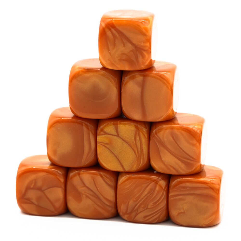 10 pièces dés vierges 16mm dés Standard 6 dés pour jeux de société bricolage dés Cubes d'enseignement: Brown