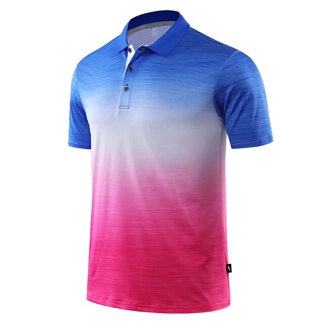 Golftröjor för män röd gul snabbtorkande sportträning kortärmad sportkläder dam golfkläder t-shirt för golf: Blå rosa / S