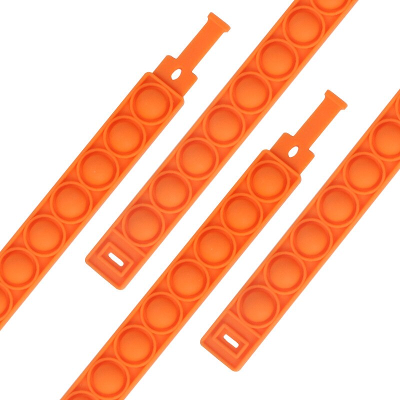 Pops bubble jego fidget proste dołek rainbow silikonowa bransoletka zabawka anty stres releif lęk sensory dla adhd autyzm dzieci: Orange 1pc