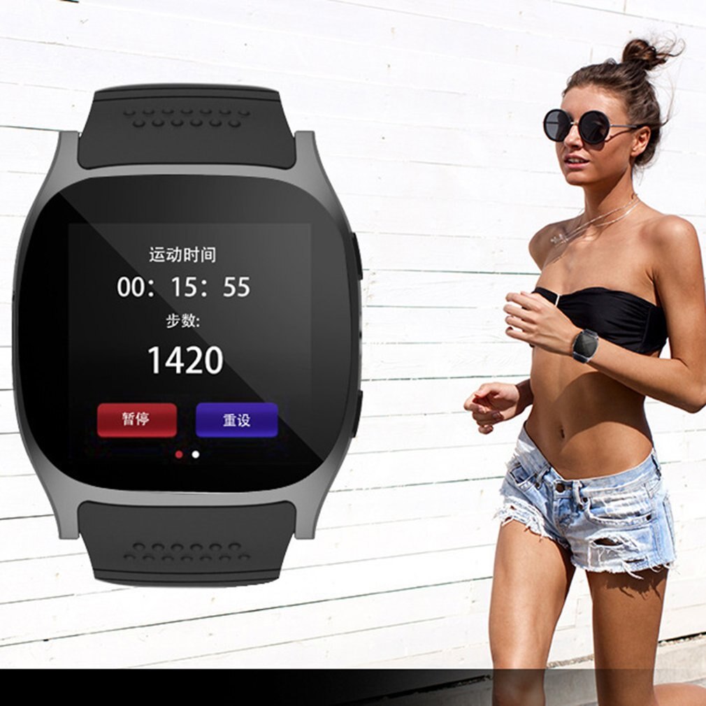 Fxm T8 Sport Digitale Horloge Smart Horloge Bluetooth Volwassen Telefoon Horloge Sport Stappenteller Touch Screen Horloge Volledig Compatibel