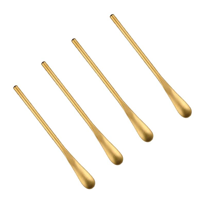 4 stk isskjeer i rustfritt stål isskje iskremskjeer kaffecocktail røreskjeer swizzle stick