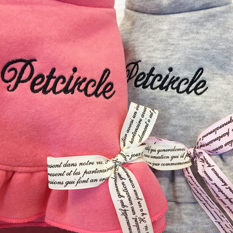 Winterkleding voor huisdieren, honden, katten, jassen met strik, puppykleding, teddybeer, poedelkleding, jurk