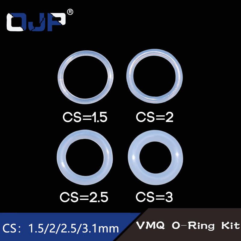 Tjocklek 1.5/2/2.5/3/1.8/2.65mm o ringar gummi o ring tätning silikon / vmq tätning o-ringar bricka o-ringar set sortiment kit låda