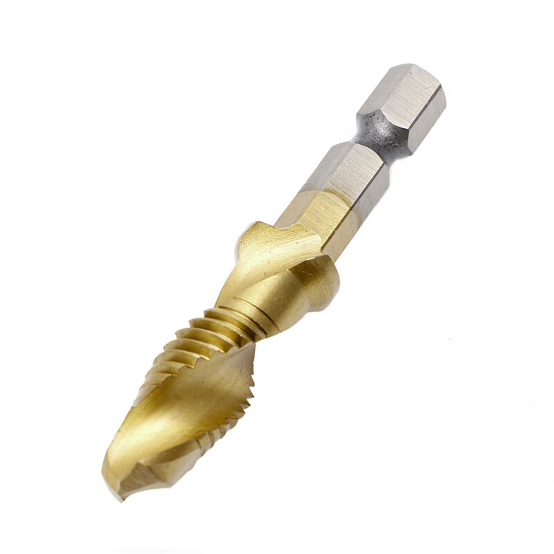 1PC Hex Shank M3-M10 Titanium Plated HSS Hand Screw Thread Metric Tap Drill Bits