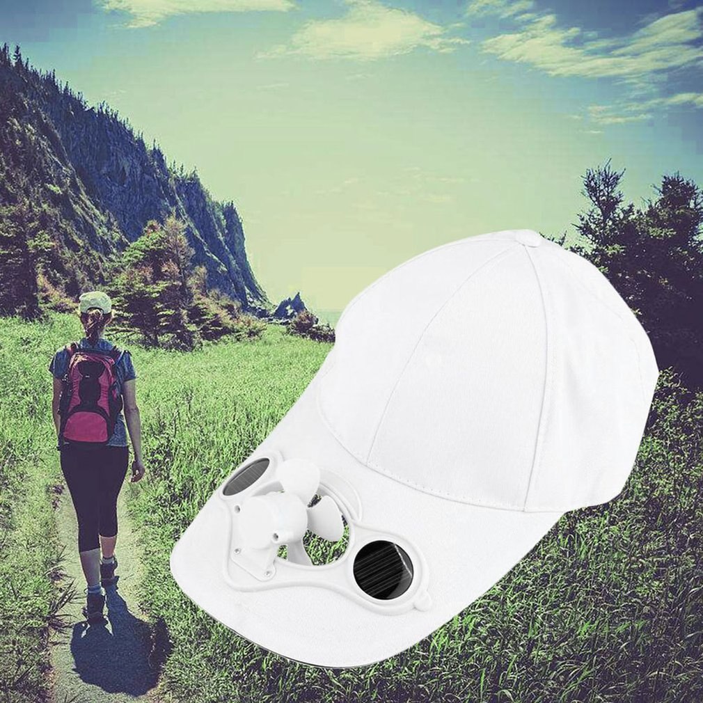 Casquette de ventilateur solaire coton sergé plaine voyage pêche escalade jouer au Golf regarder le jeu Sports d'été chapeau de plein air: WHITE