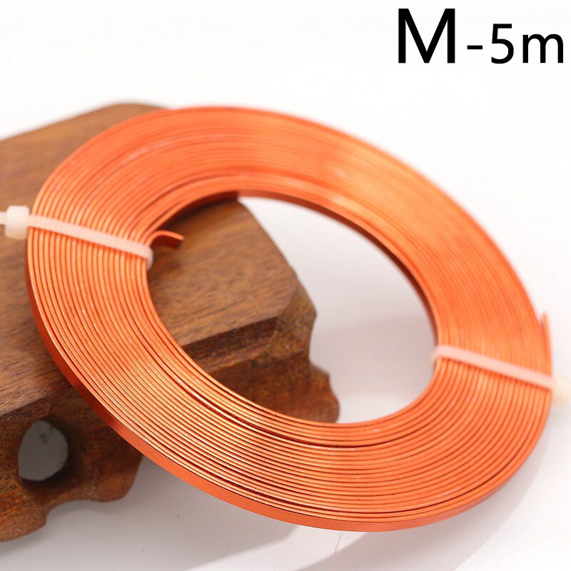 5 Meter 3Mm Platte Anadized Kleur Plated Aluminium Draad Voor Sieraden Maken Armband Craft Diy Accessoires Levert: M