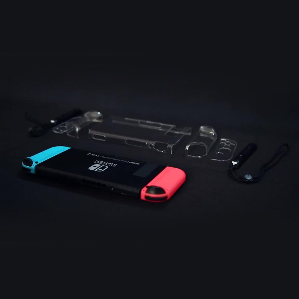 Capa de proteção para computador rígido para nintend interruptor destacável caso escudo plástico cristal suporte tv base console controlador suprimentos
