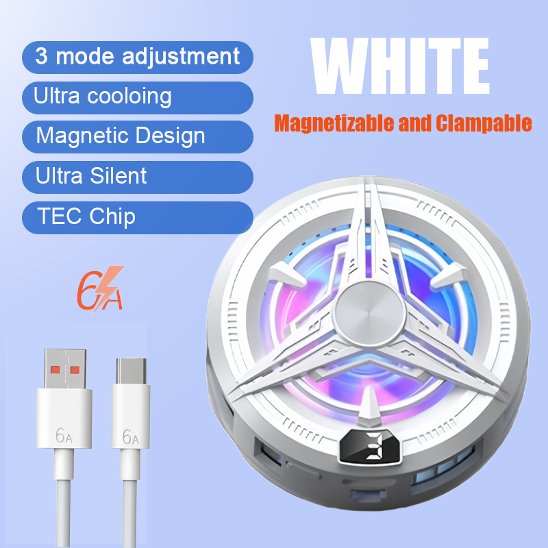 Enfriador de ventilador de radiador de teléfono móvil Semiconductor 6a para teléfono, ventilador de refrigeración, procesador, ventilador de teléfono, Enfriador de teléfono, teléfono móvil para jugadores: Plata