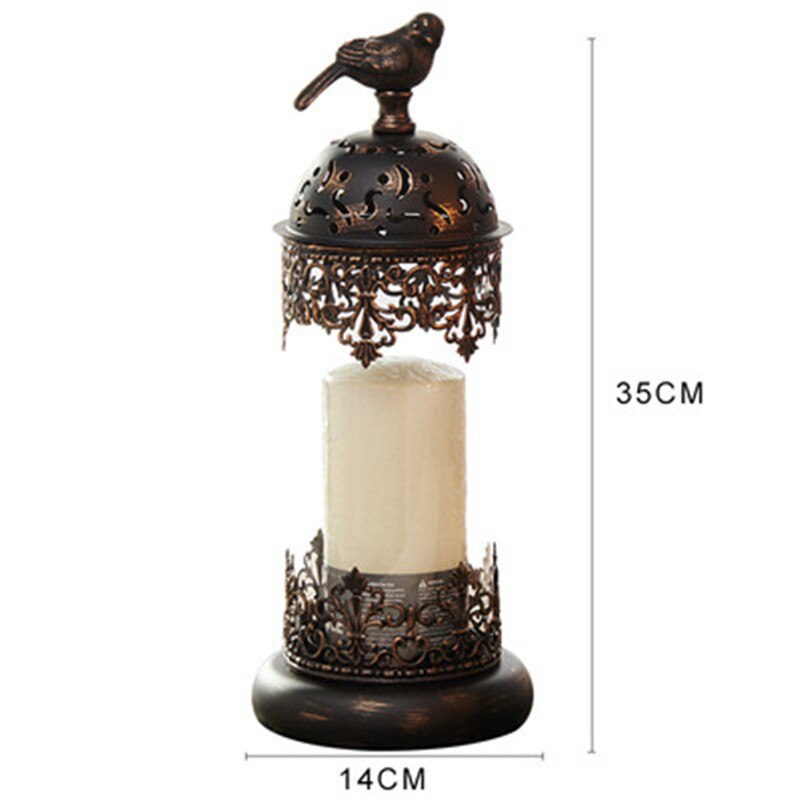 Vogelkooi Ijzeren Kandelaar Glas Kaars Stand Lantaarn Europa Marokkaanse Holle Kaars Stok Stand Bruiloft Decor X4943: D