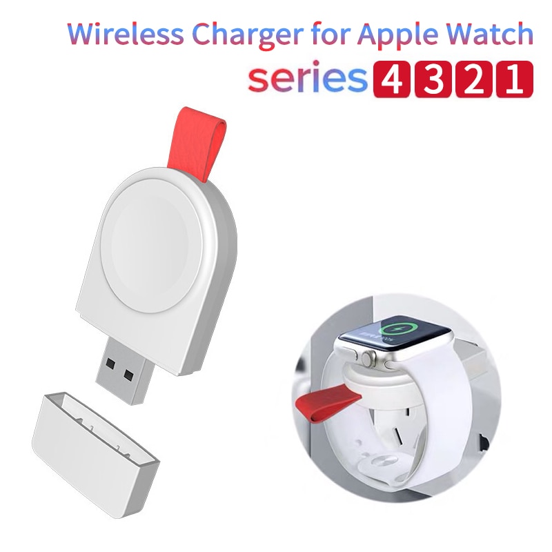 1 Pcs Draagbare Draadloze Oplader Dock Voor Apple Horloge Charger 4/3/2/1 Serie Draadloze Magnetische Opladen Snelle usb Kabel