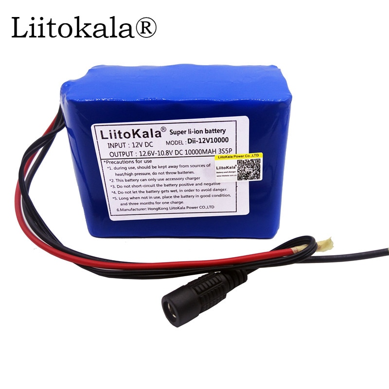 HK LiitoKala 12V 2200mah 3000mAh 6800mah 9800mah 10ah 18650 Li-lon DC 12V super Oplaadbare Batterij oplaadbare batterij
