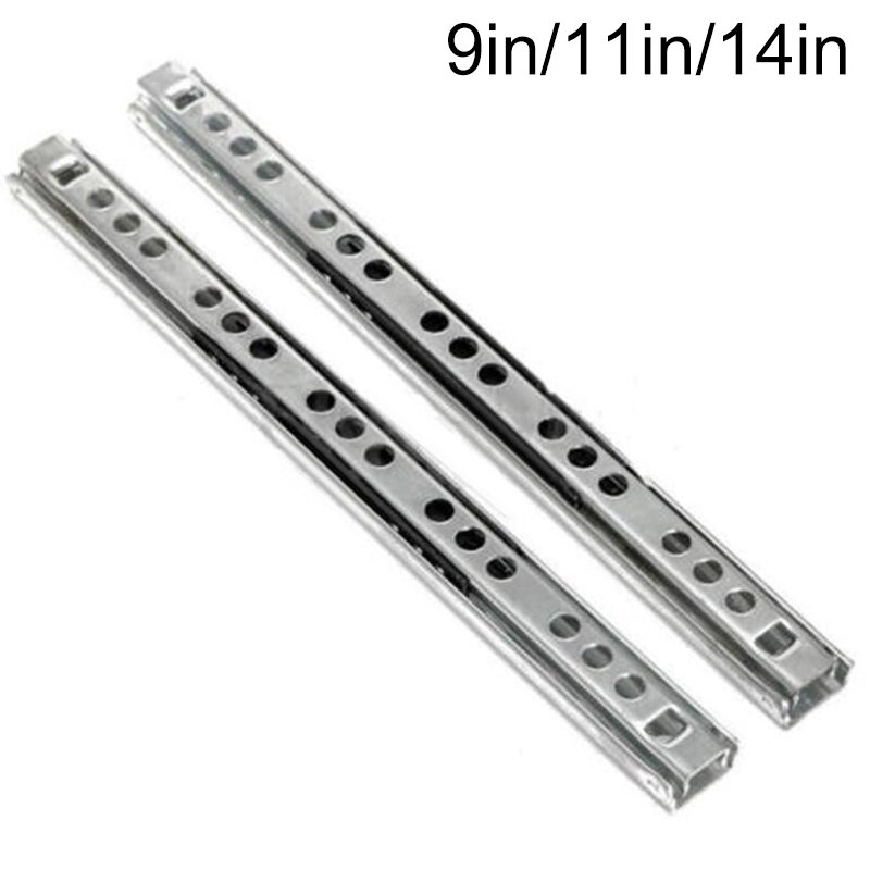 2Stck 9 "-14" Kugellager Schubladen Kugellager Rutschen Nuten Tastatur Schrank Schrank Läufer Schiene führen Möbel Rutschen