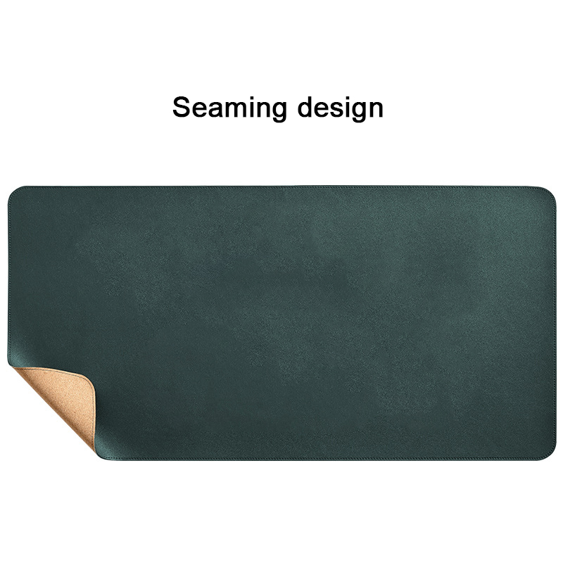 Alfombrilla de ratón de corcho Natural suave, alfombrilla de escritorio antiincrustante de PVC, impermeable, para teclado XXL, para escritorio de escritura,: Style 2 Dark Green / 270x210 mm